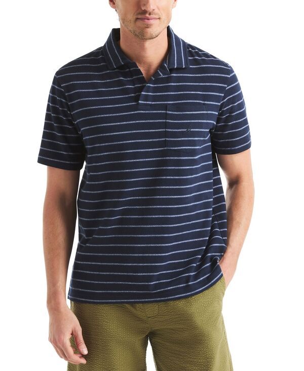 ナウティカ メンズ トップス ポロシャツ Nautica Mens ClassicFit Stripe Seersucker Polo Shirt Navy Seas ネイビー