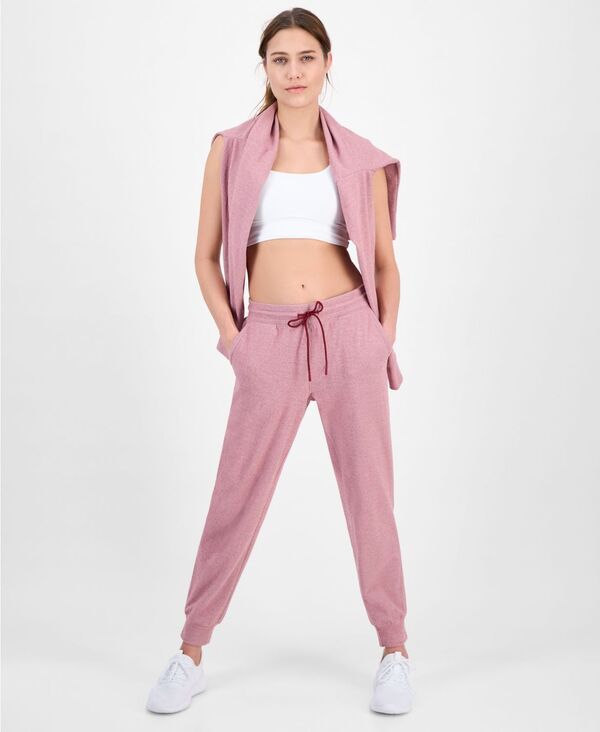 イデオロギー レディース ボトムス カジュアルパンツ IDeology Womens Brushed Rib Jogger Pants Red Shiraz レッド
