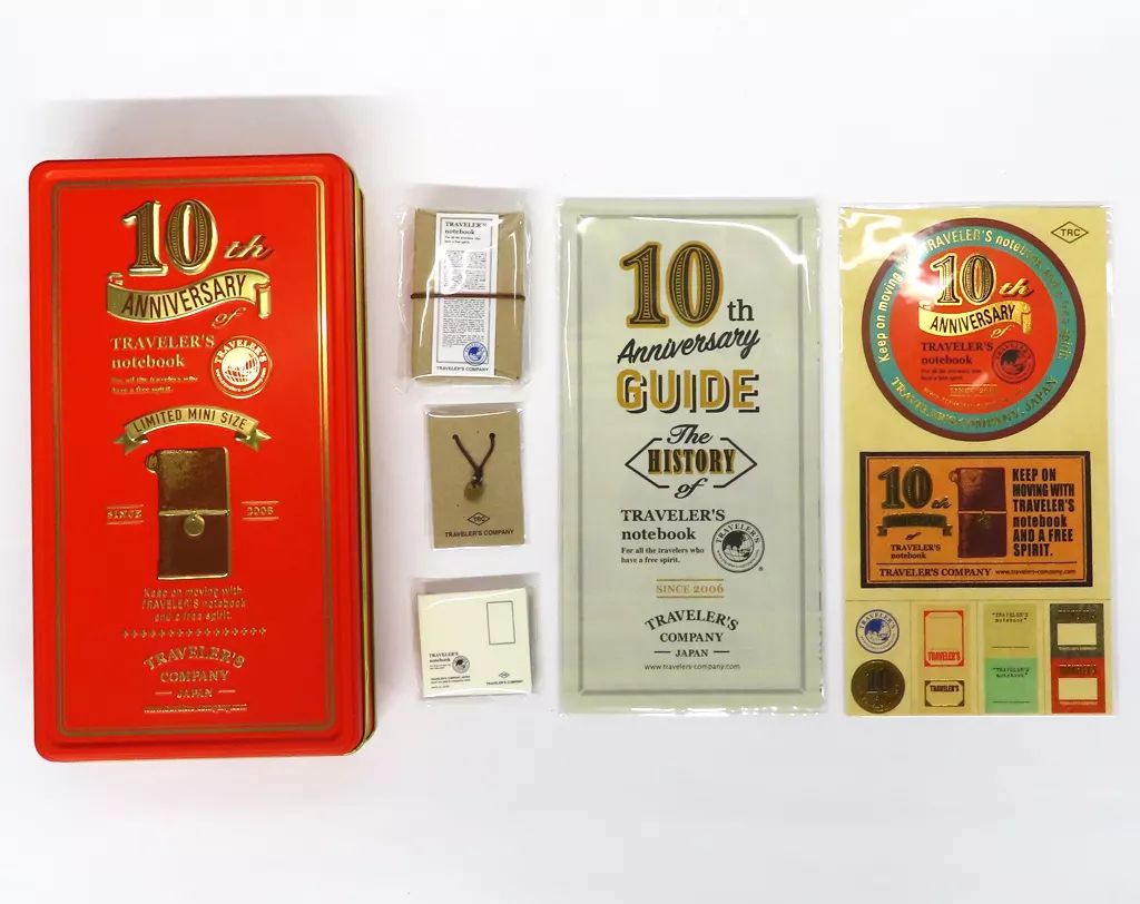 【中古】グッズセット トラベラーズノートミニ　10周年缶セット(茶)