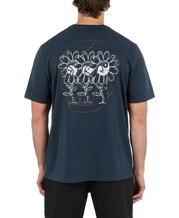 ハーレー メンズ トップス Tシャツ Hurley Mens Skulls And Flowers Short Sleeve TShirt Armored navy ネイビー