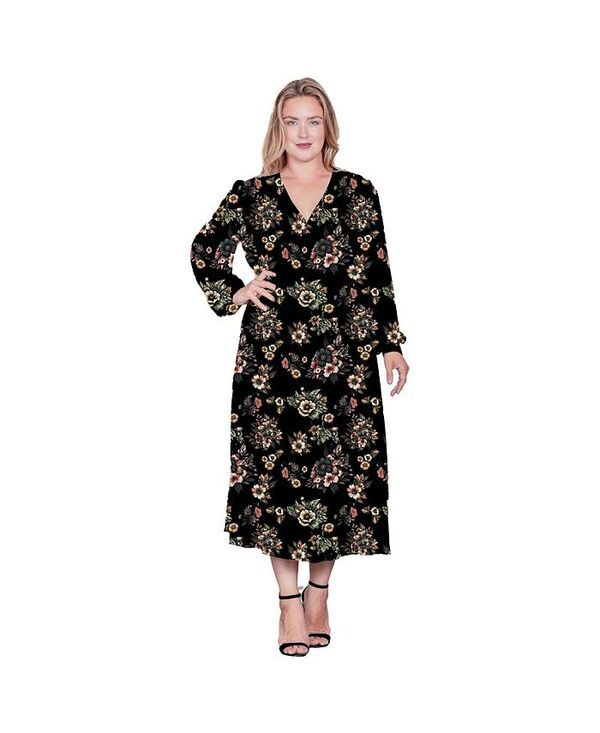 スタンダーズ アンド プラクティス レディース トップス ワンピース ラップワンピース フラワー柄 プリント マキシ フラワー Standards Practices Womens FloralPrint Long Sleeve Maxi Wrap Dress