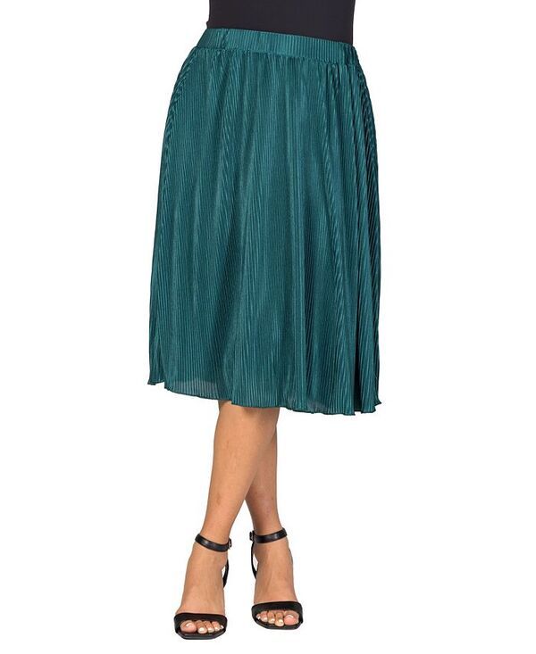 24 セブンコンフォート レディース ボトムス スカート プリーツ ミディ 24seven Comfort Apparel Womens Elegant Pleated Elastic Waist Party Midi Skirt Hunter