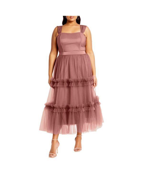 シティーシック レディース トップス ワンピース プラスサイズ CITY CHIC Plus Size Charming Dress Vintage rose