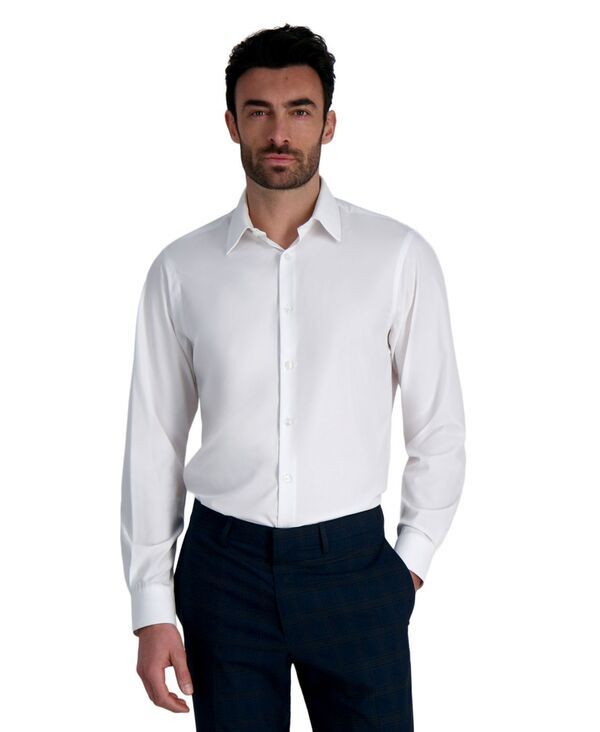 ハガー メンズ トップス シャツ Haggar Mens ClassicFit Smart Wash Dress Shirt White Solid ホワイト
