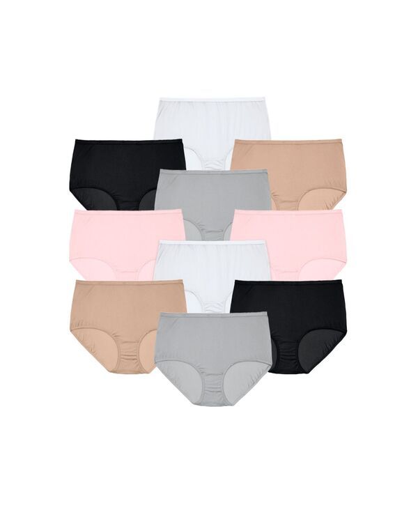 コンフォート チョイス レディース アンダーウェア パンツ プラスサイズ コットン Comfort Choice Plus Size Cotton Brief 10Pack Basic pack