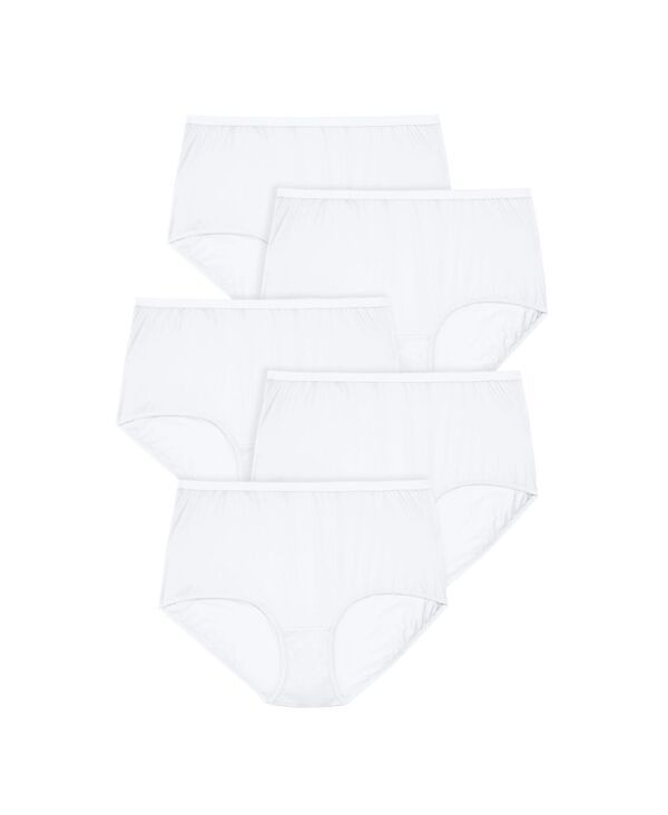 コンフォート チョイス レディース アンダーウェア パンツ プラスサイズ ナイロン Comfort Choice Plus Size Nylon Brief 5Pack White pack ホワイト