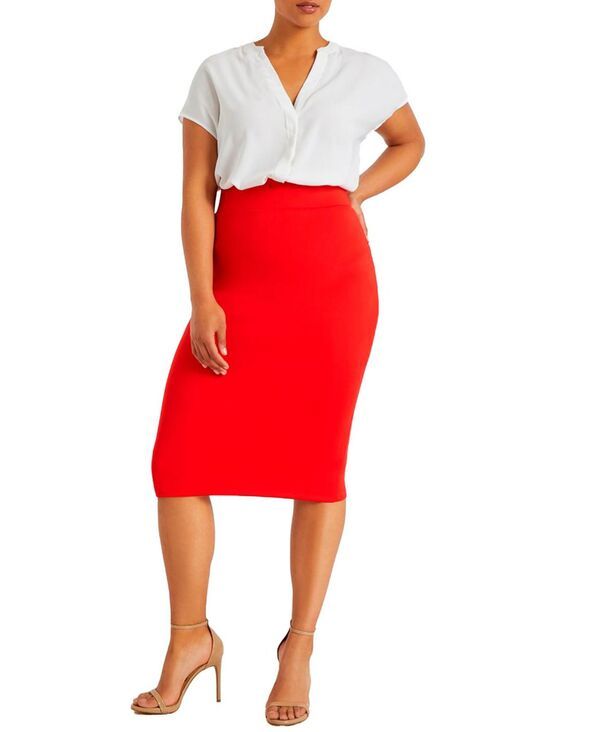 エロクイ レディース ボトムス スカート プラスサイズ ELOQUII Plus Size Neoprene Pencil Skirt Lollipop