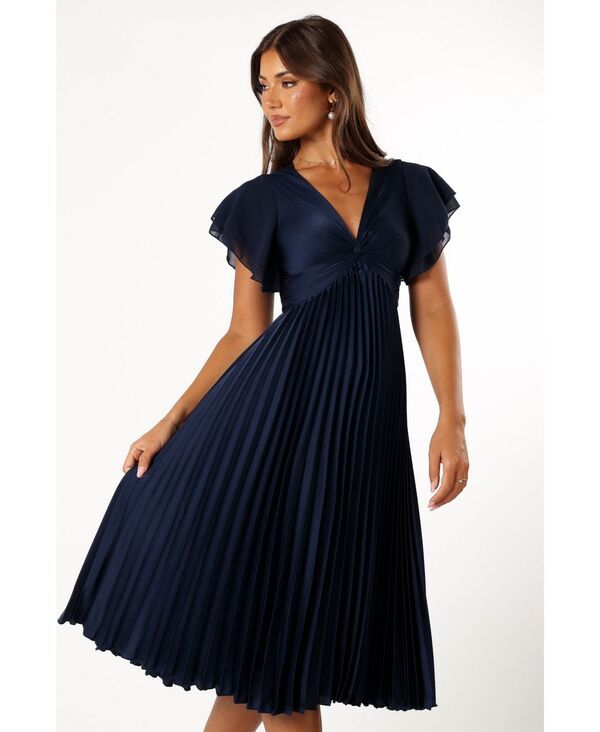 Petal and Pup レディース トップス ワンピース ミディワンピース ミディ Petal and Pup Womens Nova Flutter Sleeve Midi Dress Navy ネイビー