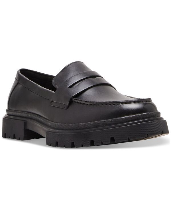 スティーブ マデン メンズ シューズ スリッポン・ローファー レザー Steve Madden Mens Akkron Leather LugSole Penny Loafers Black Leather ブラック 28,470円