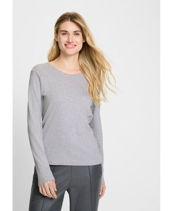 オルセン レディース トップス シャツ Olsen Womensolid Long Sleeve TShirt Misty grey mel グレー