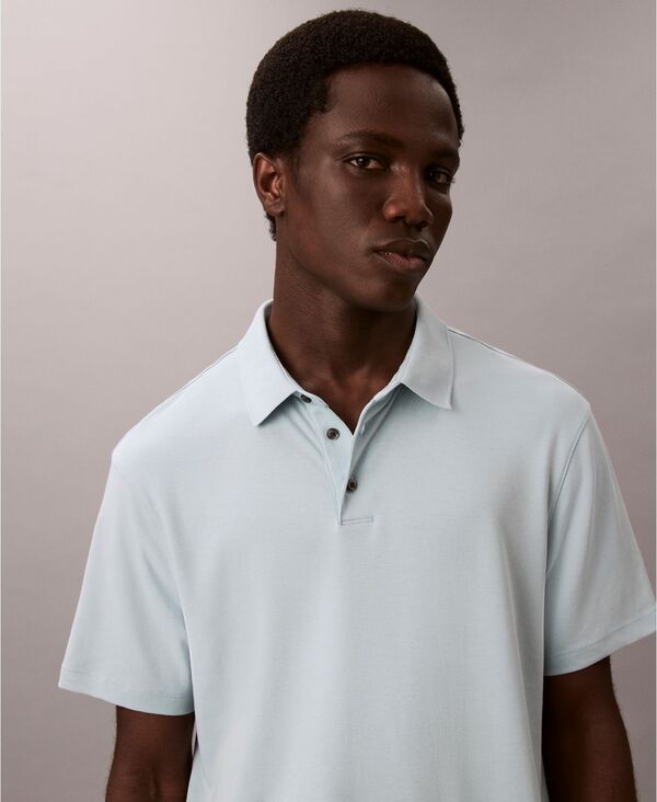 カルバンクライン メンズ トップス シャツ ポロシャツ コットン Calvin Klein Mens Short Sleeve Supima Cotton Polo Shirt Winter Sky