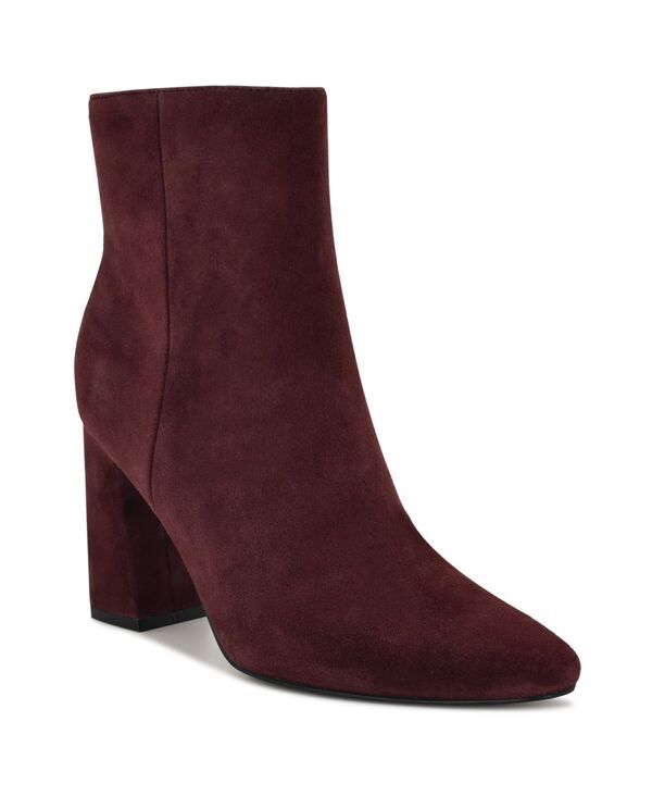 ナインウェスト レディース シューズ ブーツ・レインブーツ アンクル ブーツ ヒール Nine West Womens Reraye Flared Block Heel Ankle Booties Dark Red Suede レッド