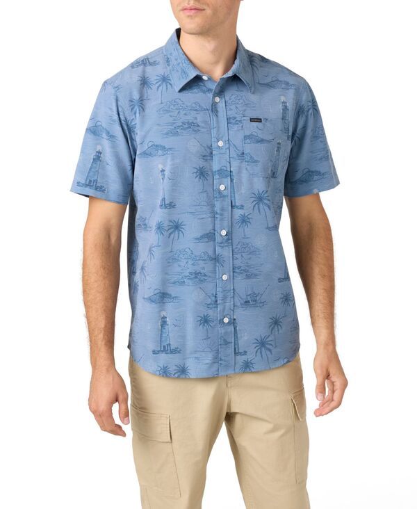 オニール メンズ トップス シャツ ONeill Mens Traveler Ultraviolet Protection Factor Short Sleeve Relaxed Shirt Blue mirage ブルー