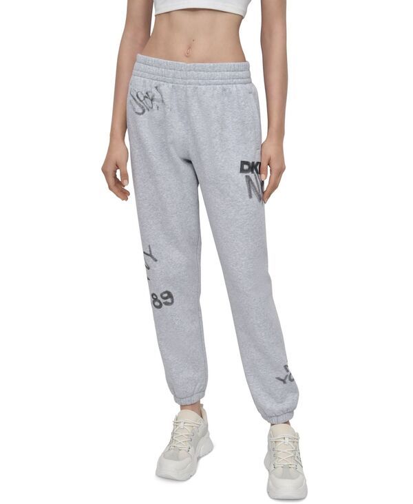 ダナ キャラン ニューヨーク レディース ボトムス カジュアルパンツ コットン ジョガーパンツ ロゴ DKNY Womens Graffiti Logo CottonBlend Joggers Pearl Grey Heather パール 9,216円