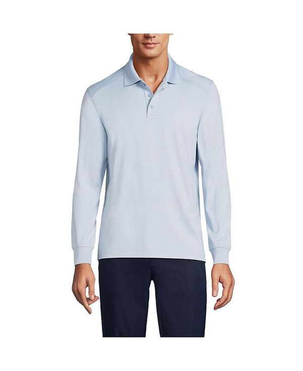 ランズエンド メンズ トップス ポロシャツ Lands End Mens Long Sleeve Rapid Dry Polo Shirt Blue ブルー