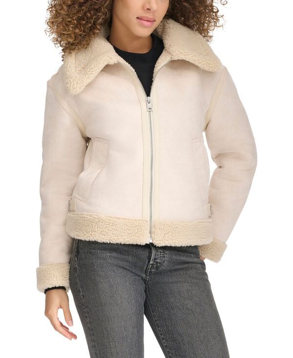リーバイス レディース アウター ジャケット・ブルゾン ジャケット Levis Womens Faux Shearling Aviator Jacket Almond Milk 19,586円