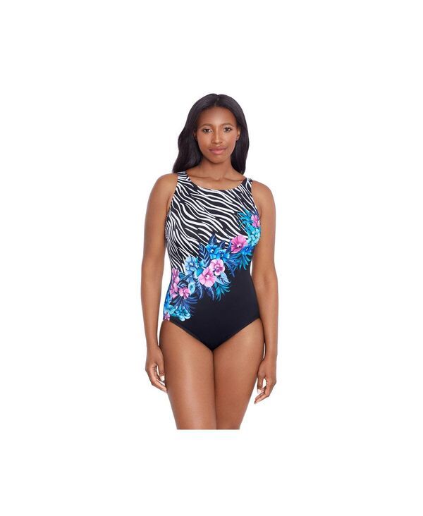 ロンギチュード レディース 水着 上下セット ハイネック Longitude Womens Panel Scoopback Highneck OnePiece Swimsuit Glamour floral