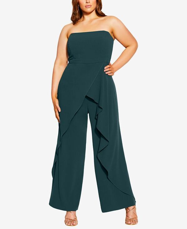 シティーシック レディース ボトムス カジュアルパンツ ジャンプスーツ CITY CHIC Womens Attract Jumpsuit Emerald エメラルド