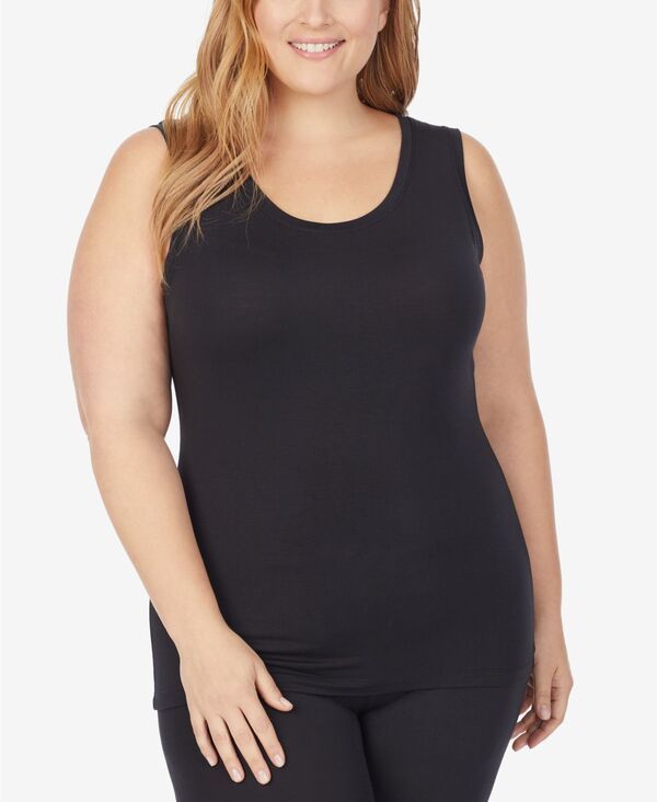 クドルドッズ レディース トップス タンクトップ プラスサイズ Cuddl Duds Plus Size Softwear with Stretch Reversible Tank Top Black ブラック