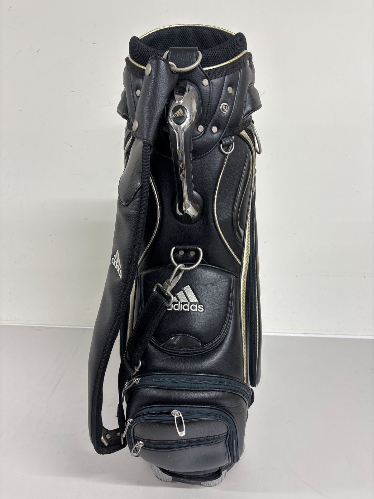 adidas アディダス ゴルフ キャディバッグ【ブラック】中古！ 送料無料 adidas アディダス キャディバッグ ブラック ゴルフバッグ 4