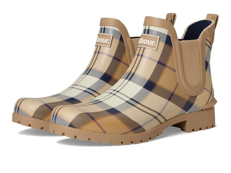 バブアー レディース シューズ ブーツ・レインブーツ チェルシー Barbour Wilton Chelsea Welly Hessian Tartan