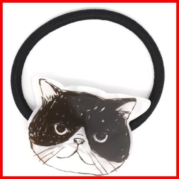 【在庫処分】黒 猫 アセテート ハンドメイド ヘアゴム かわいい 動物 レディース ギフト