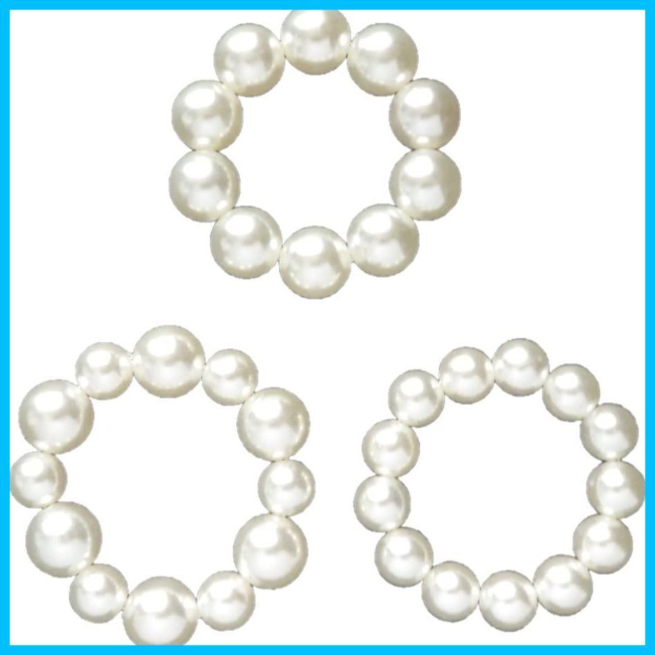【新着商品】大人 ヘアゴム ヘアアクセサリー 髪飾り (White) パール