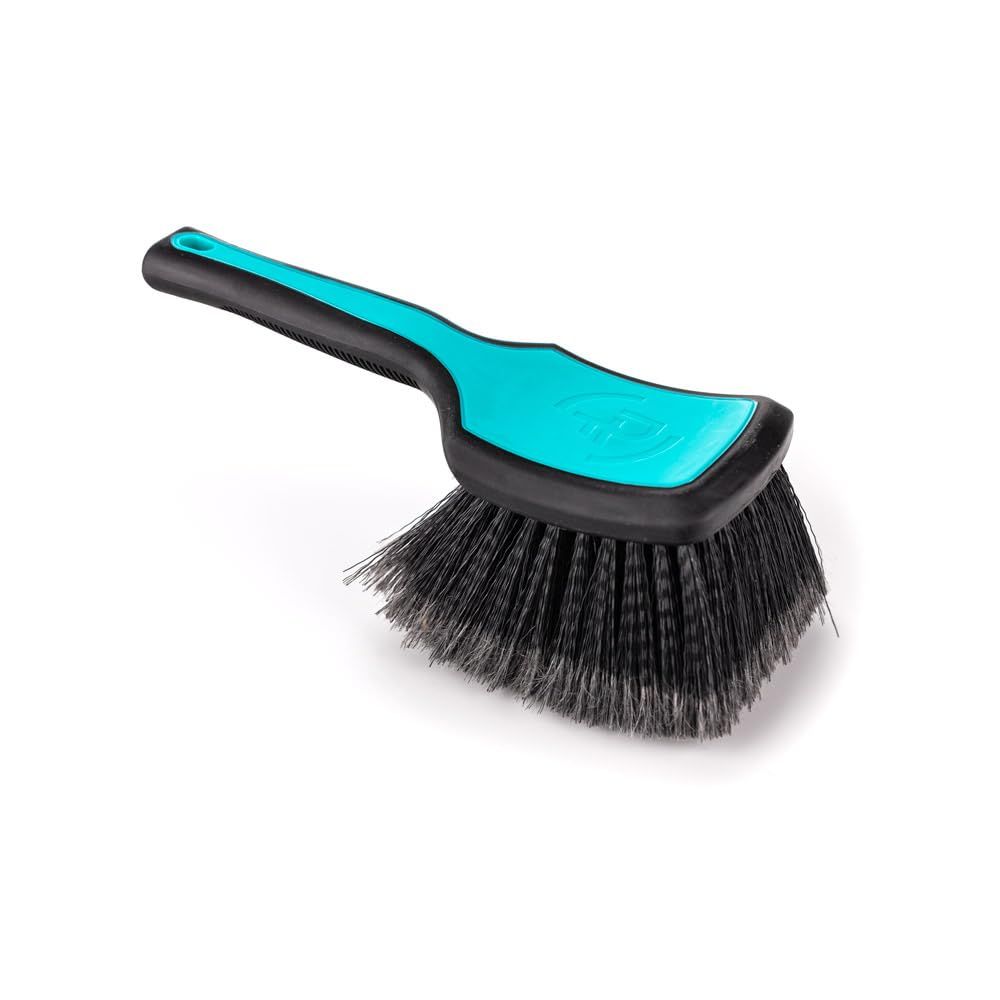 【国内正規品】Detail Factory ProGrip Wheel Face Brush プログリップ ホイール フェイス ブラシ 人間工学に基づいたプログリップハンドルデザイン 毛先フラッグ加工で傷を防ぎ泡立ち向上 (Teal&Black)