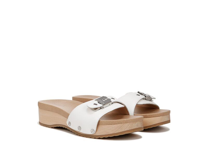 ドクター・ショール レディース シューズ サンダル Dr Scholls Original Too Slide Sandal White Leather ホワイト