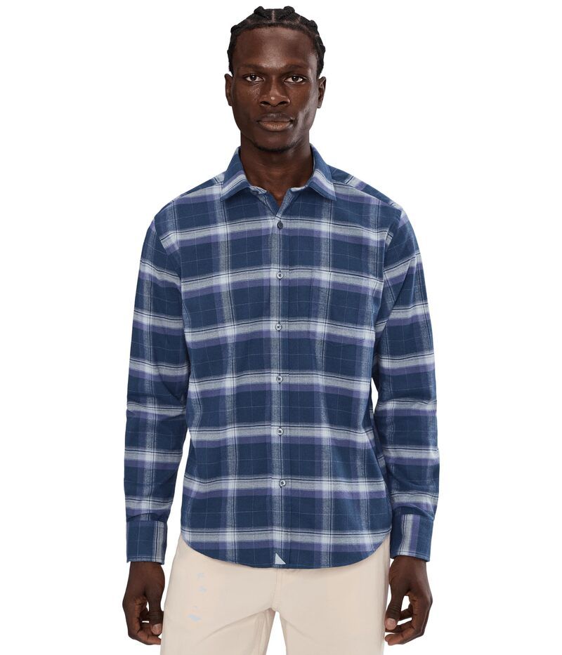 アンタックイット メンズ トップス シャツ UNTUCKit Performance Flannel Barker Shirt Navy ネイビー