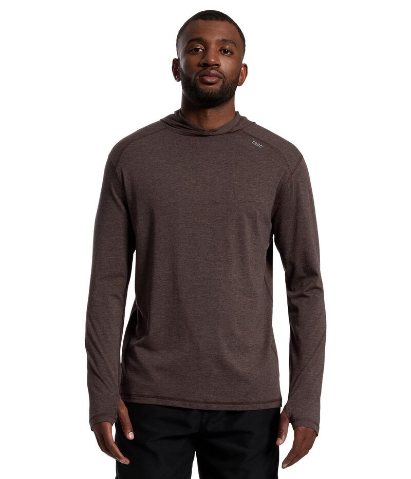 タスクパフォーマンス メンズ アウター パーカー・スウェット tasc Performance Carrollton Lightweight Hoodie Mocha Heather ヘザー