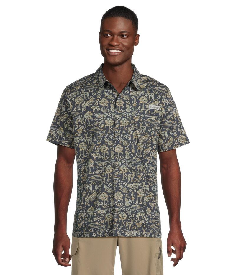 コロンビア メンズ トップス シャツ Columbia Wild Cast Camp Shirt Nocturnal Guada