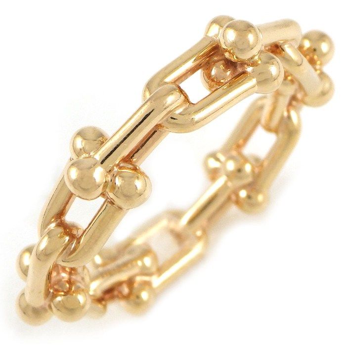 ティファニー Tiffany & Co. リング ハードウェア マイクロリンク 72667573 チェーン K18PG 11号 【中古】