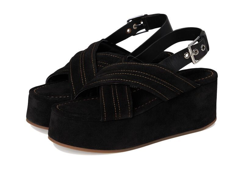 フリーピープル レディース シューズ ヒール プラットフォーム Free People Beach Party Platform Black Suede ブラック