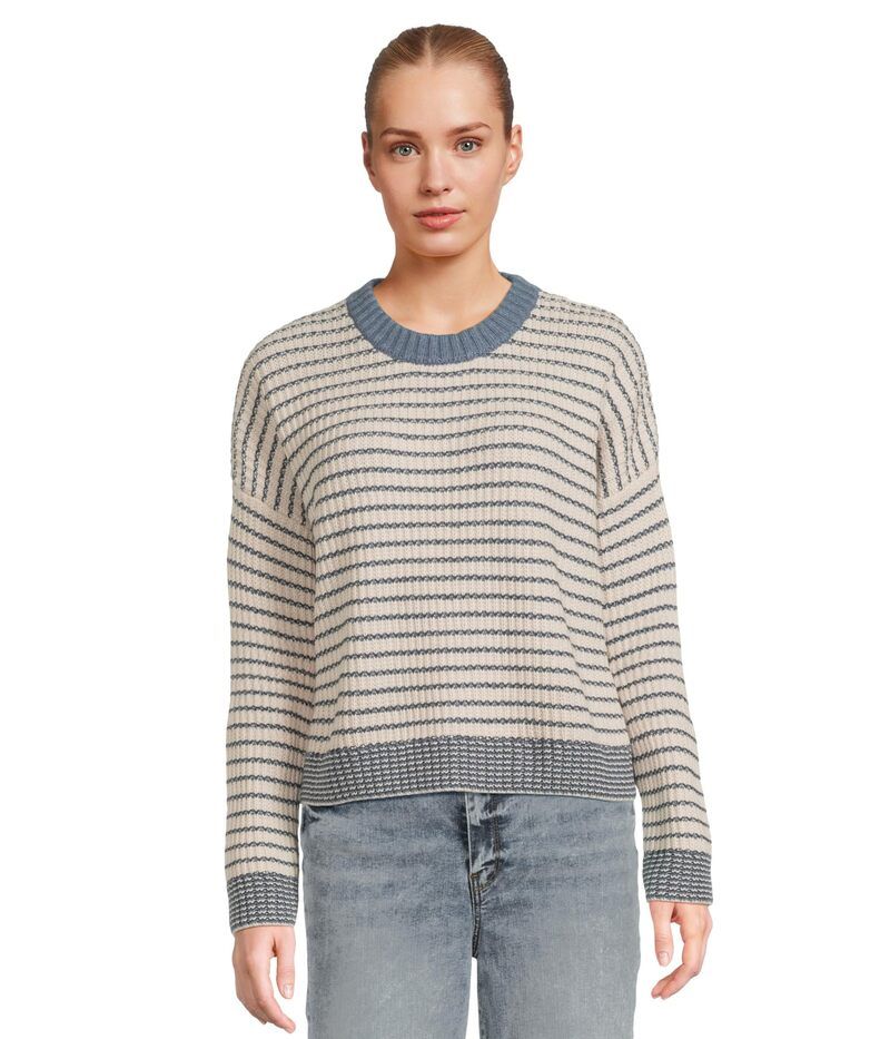 スプレンディット レディース アウター ニット・セーター Splendid Lucy Stripe Sweater Pale Oak Heathe ストライプ