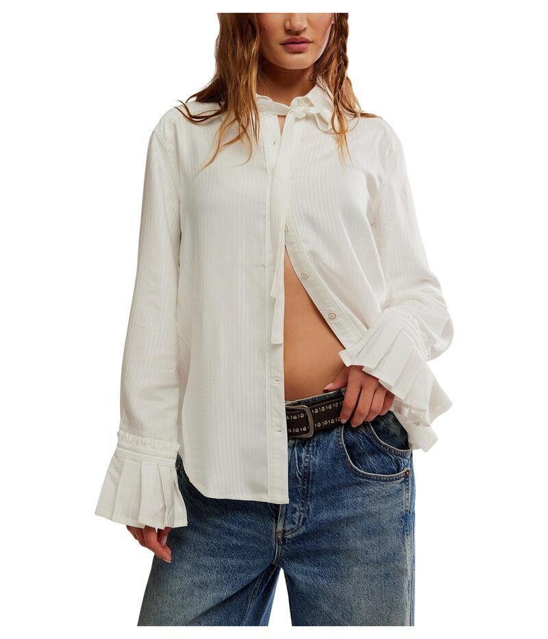フリーピープル レディース トップス シャツ シルク Free People Mary Lou Silky Shirt Clean Ivory アイボリー