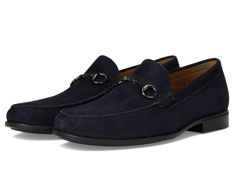 ジョンストンアンドマーフィー メンズ シューズ スリッポン・ローファー Johnston Murphy Harrison Bit Navy Suede ネイビー