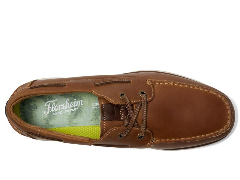 フローシャイム メンズ シューズ スリッポン・ローファー レース Florsheim Tropics Elastic Lace Moc Toe Boat Shoes Brown Crazy Hor ブラウン