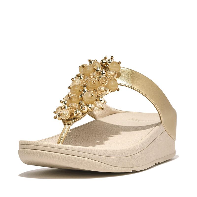 フィットフロップ レディース シューズ サンダル FitFlop Fino BaubleBead ToePost Sandals Platino