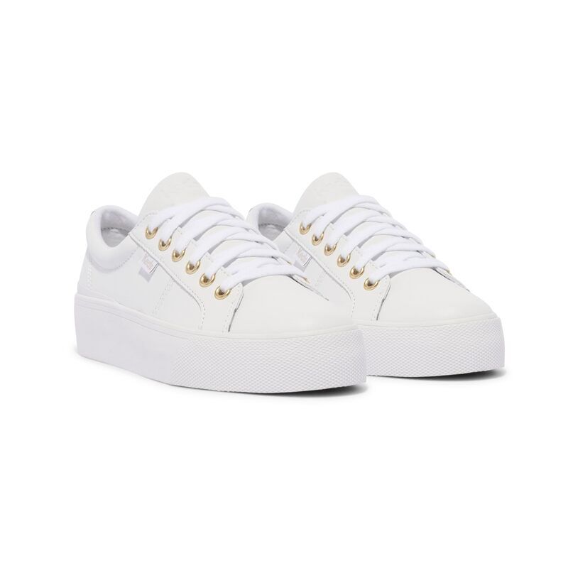 ケッズ レディース シューズ スニーカー レース Keds Jump Kick Duo Lace Up WhiteGold Leat ホワイト