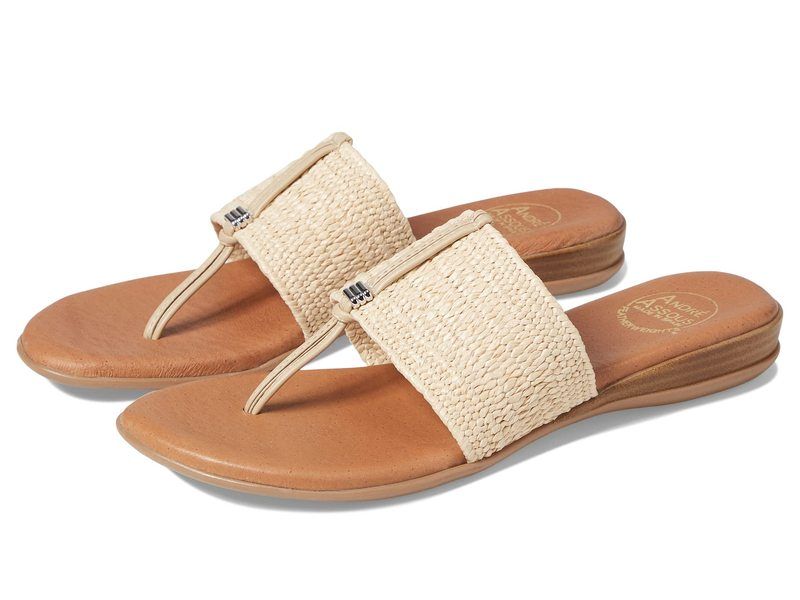 アンドレア アース レディース シューズ サンダル Andre Assous Nice Woven Featherweight Flat Natural
