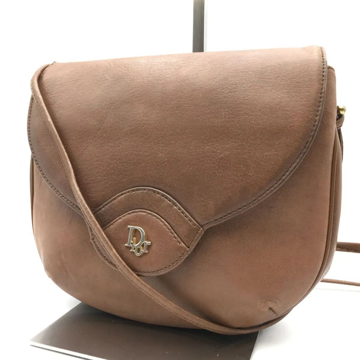 Christian Dior　ディオール　ショルダーバッグ　ヴィンテージ　レザー　ブラウン系　839