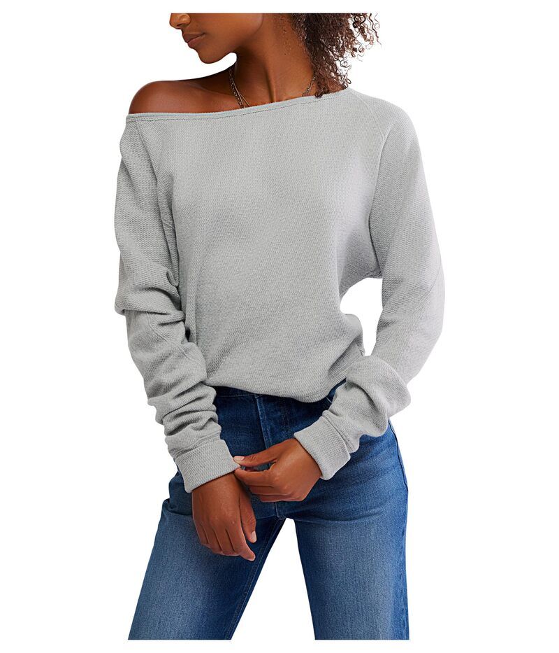 フリーピープル レディース トップス シャツ Free People Jess Long Sleeve Heather Grey グレー