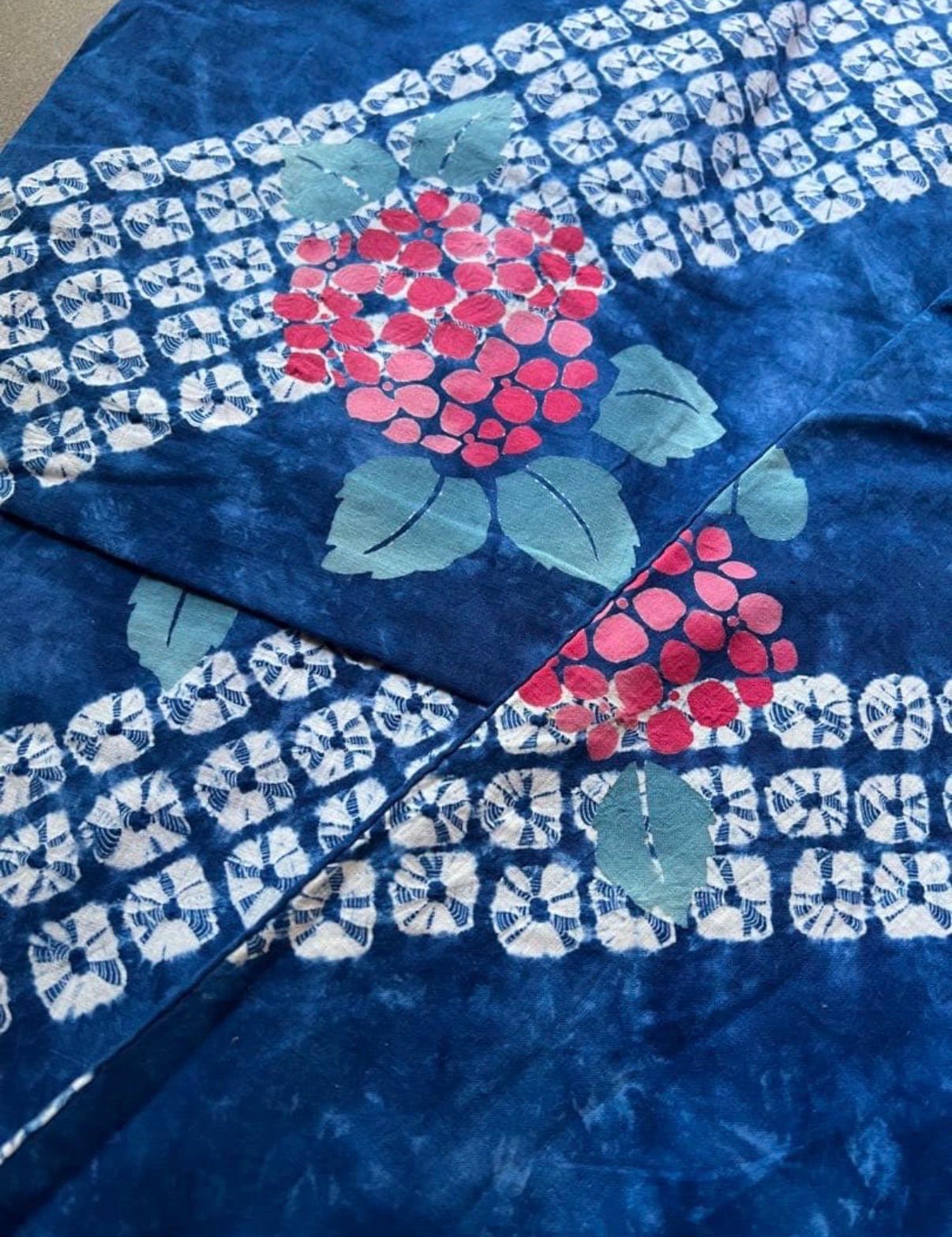 浴衣　紫陽花　有松絞り　青 15,750円