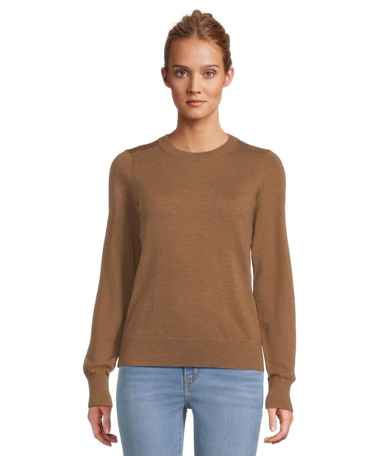エルエルビーン レディース アウター ニット・セーター クルーネック ウール LLBean Essential Merino Wool Crewneck Sweater Toasted Coconut