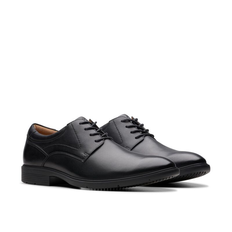 クラークス メンズ シューズ オックスフォード Clarks Eldredge Plain Black Leather ブラック