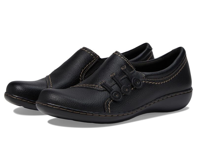 クラークス レディース シューズ スリッポン・ローファー Clarks Ashland Effie Black Leather ブラック