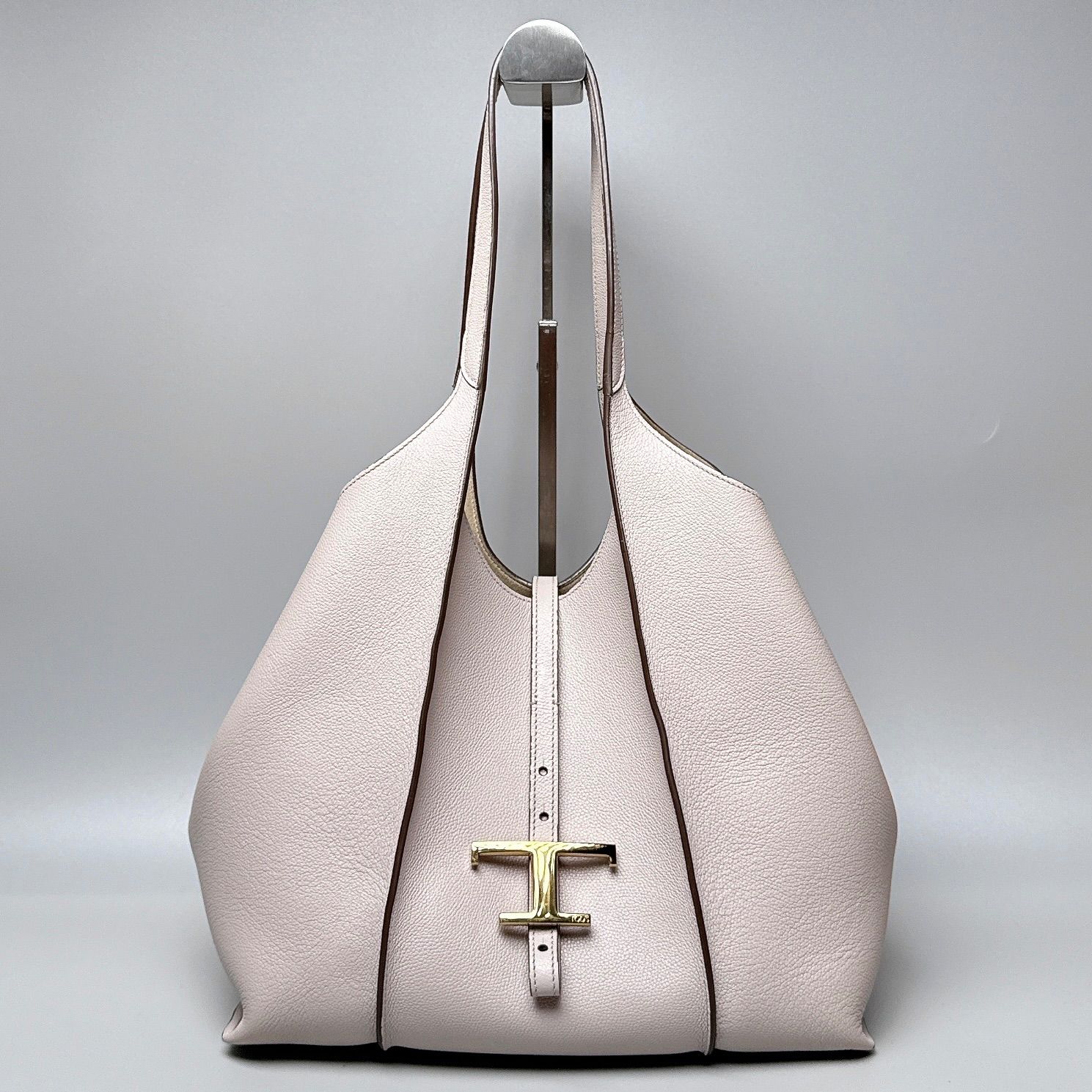TOD'S / Tタイムレス レザーショッピングバッグ スモール グレージュ