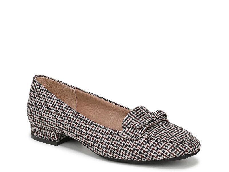 ライフストライド レディース シューズ スリッポン・ローファー LifeStride Claudine Loafer WhiteBrownBlack Mini Houndstooth Print ホワイト