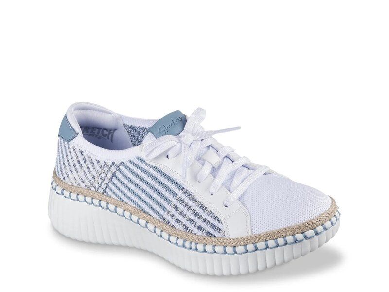 スケッチャーズ レディース シューズ スリッポン・ローファー Skechers Wilshire Blvd Breezy Stroll SlipOn Womens WhiteLight Blue ホワイト